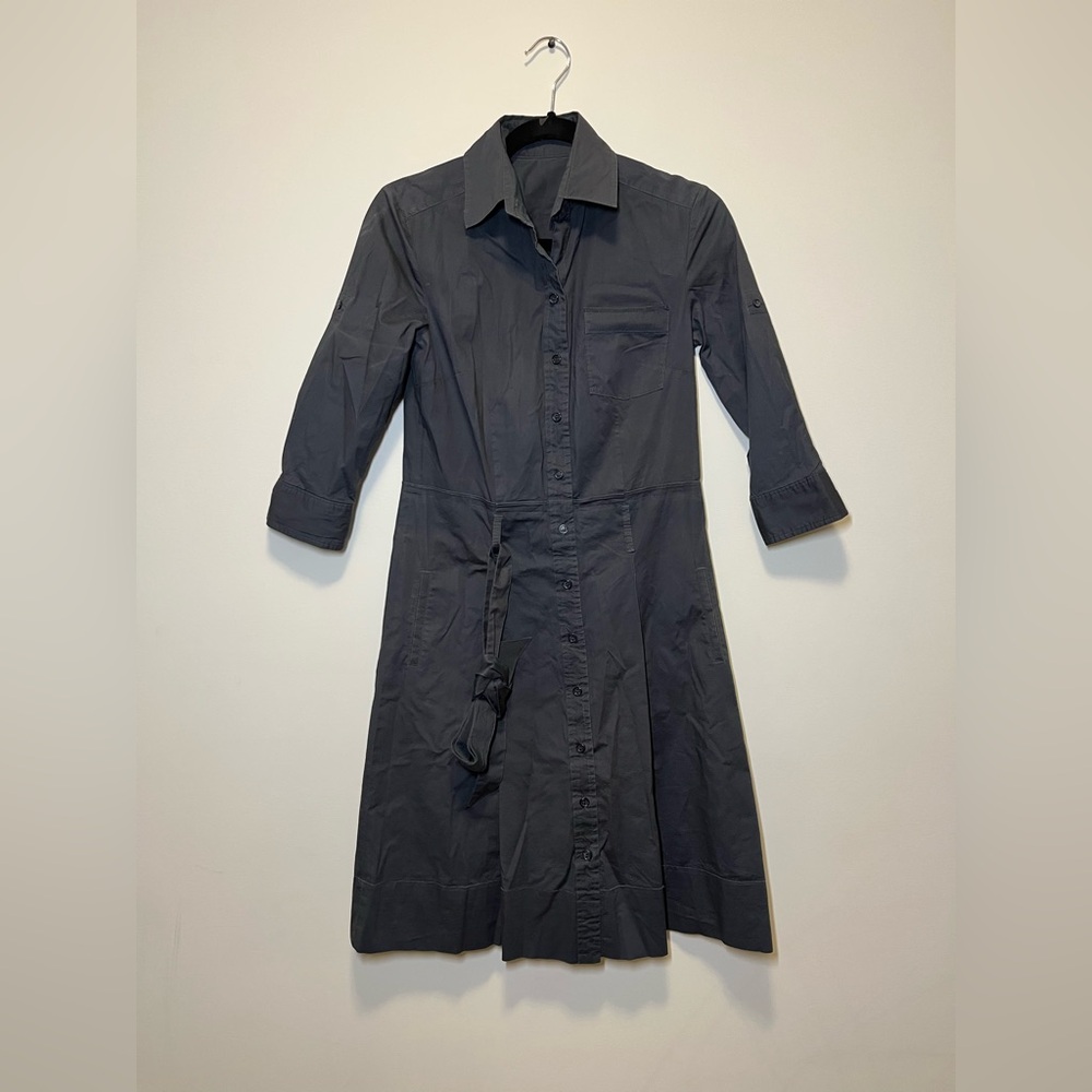 Cassis Gray Button-Up Dress